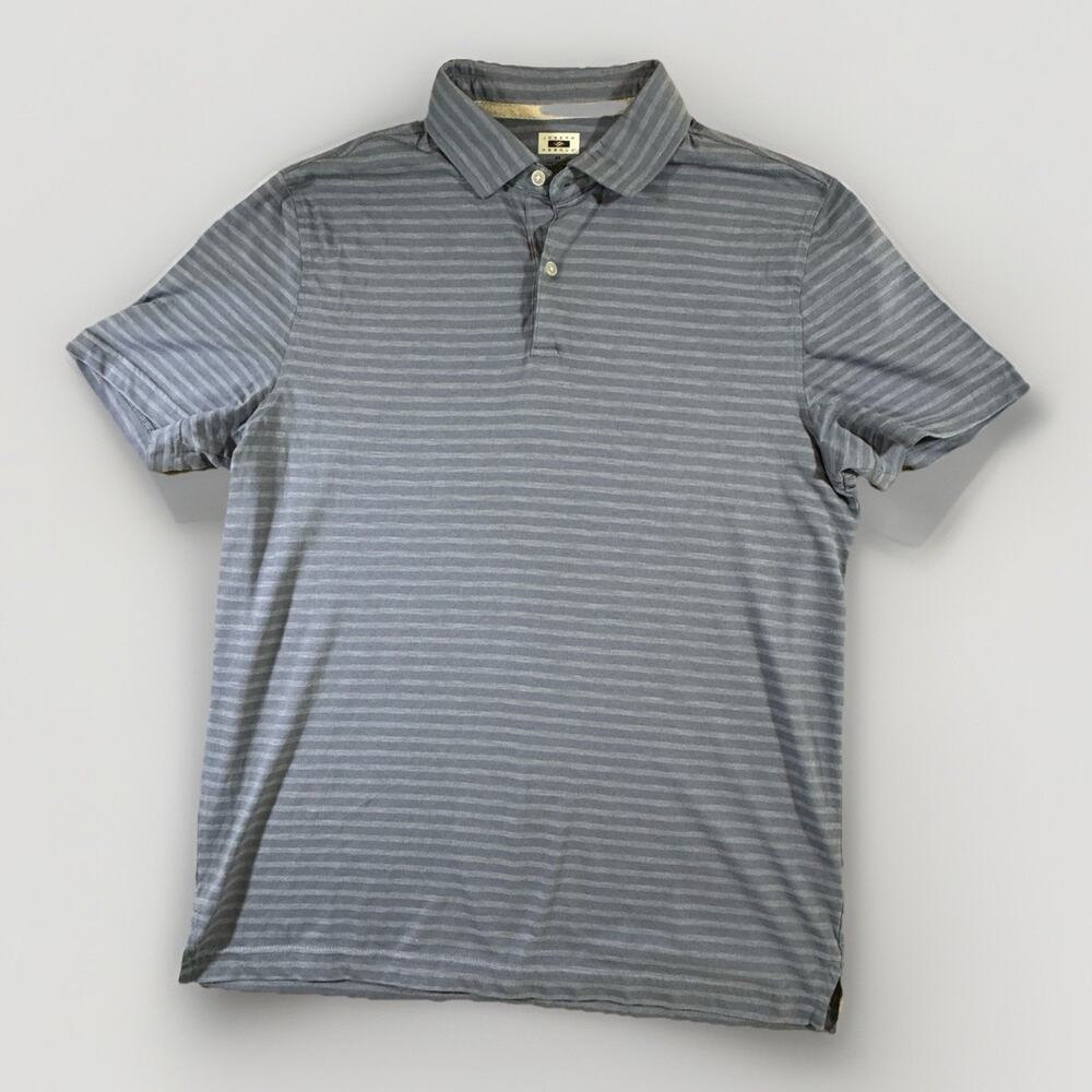 Joseph Abboud Men’s Slate Modern Fit Striped Short Sleeve Polo Shirt Size M